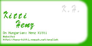 kitti henz business card